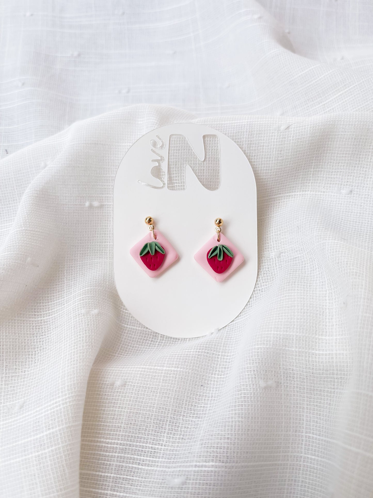 Strawberry Diamond Dangles