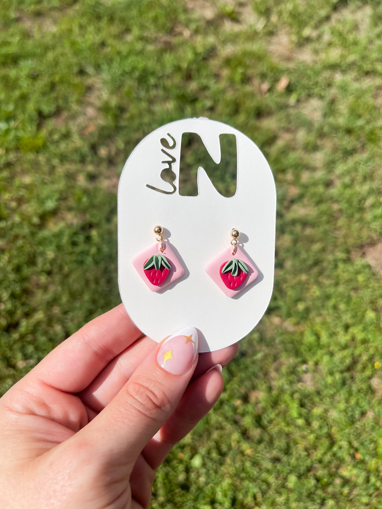Strawberry Diamond Dangles