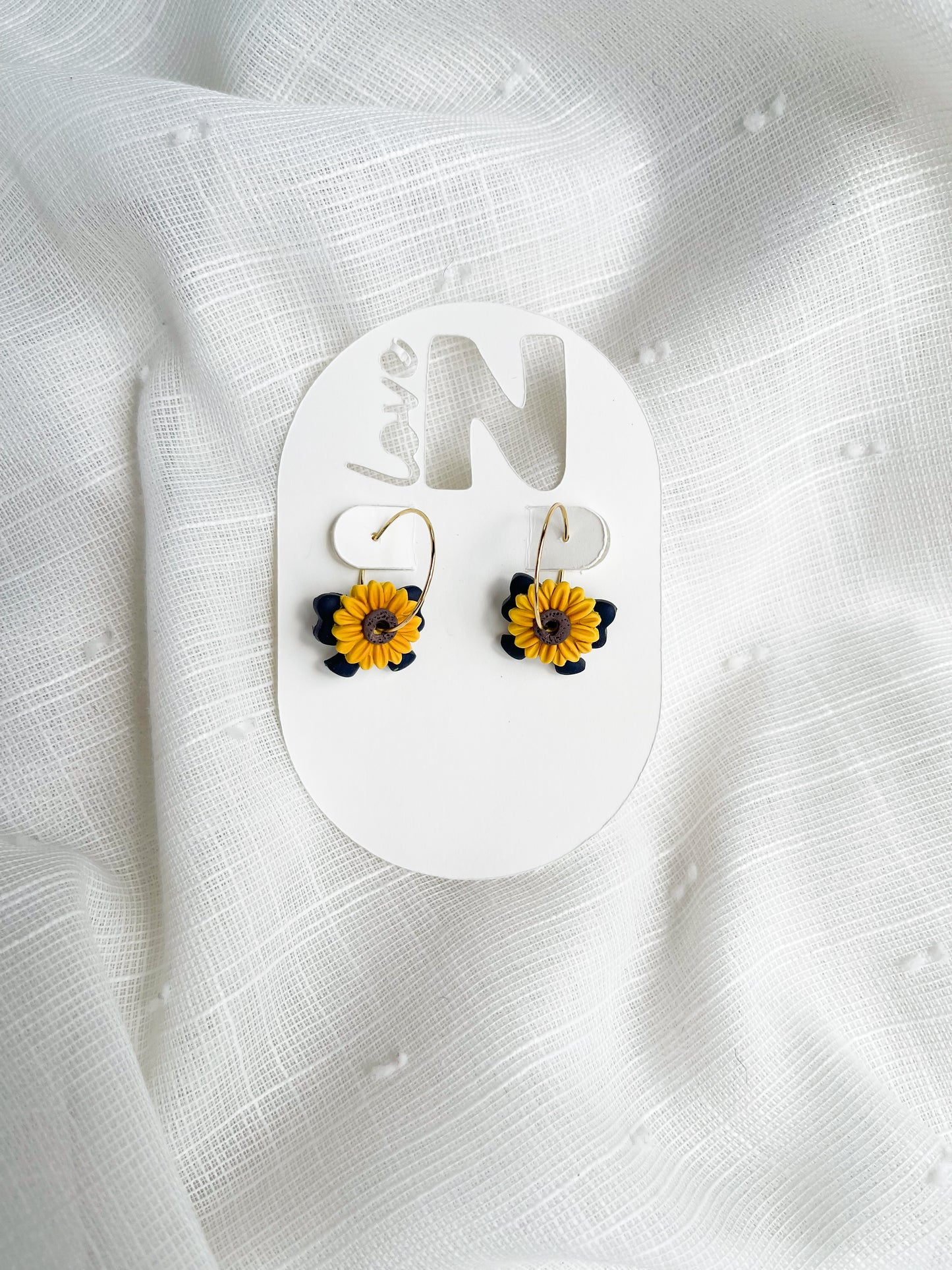 Sunflower Bow Hoops