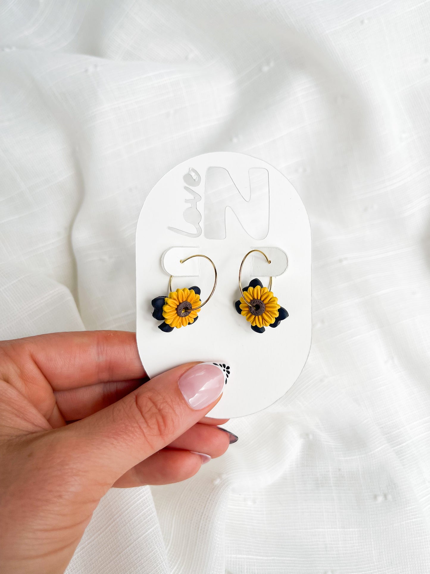 Sunflower Bow Hoops