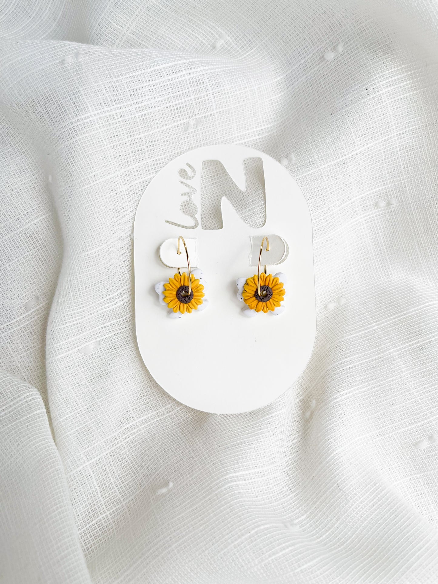 Sunflower Bow Hoops