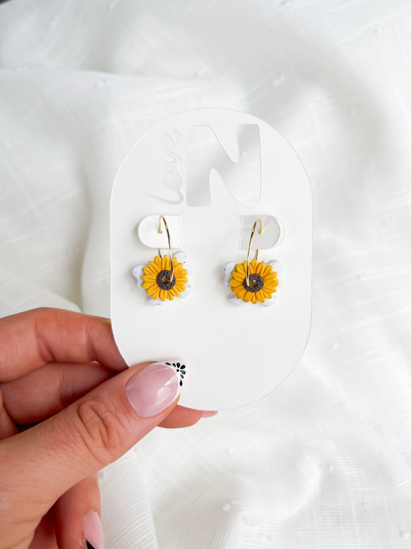 Sunflower Bow Hoops
