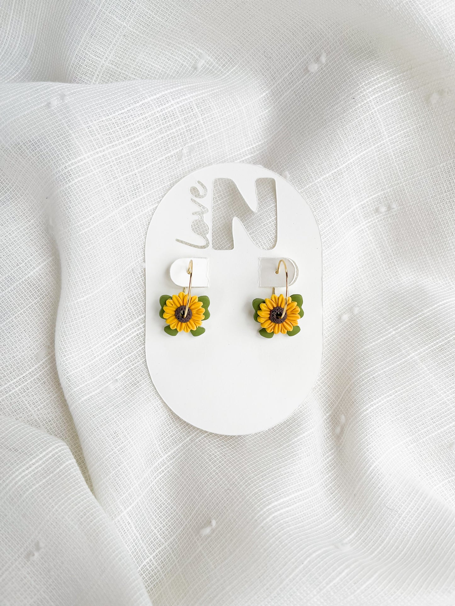 Sunflower Bow Hoops