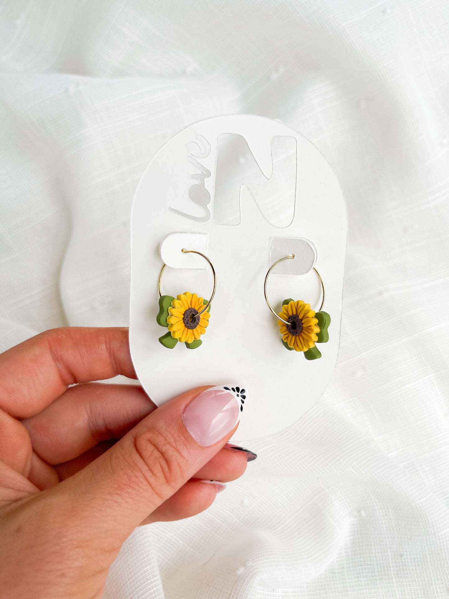 Sunflower Bow Hoops