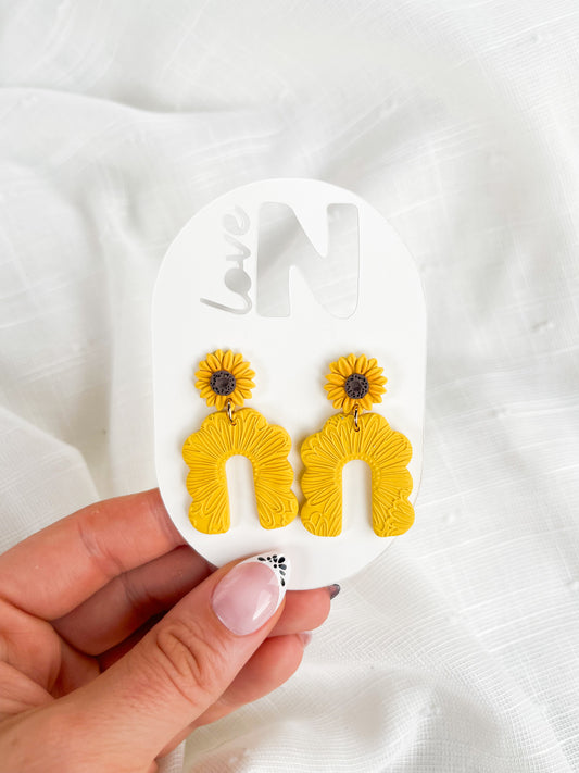Sunflower Scallop Dangles