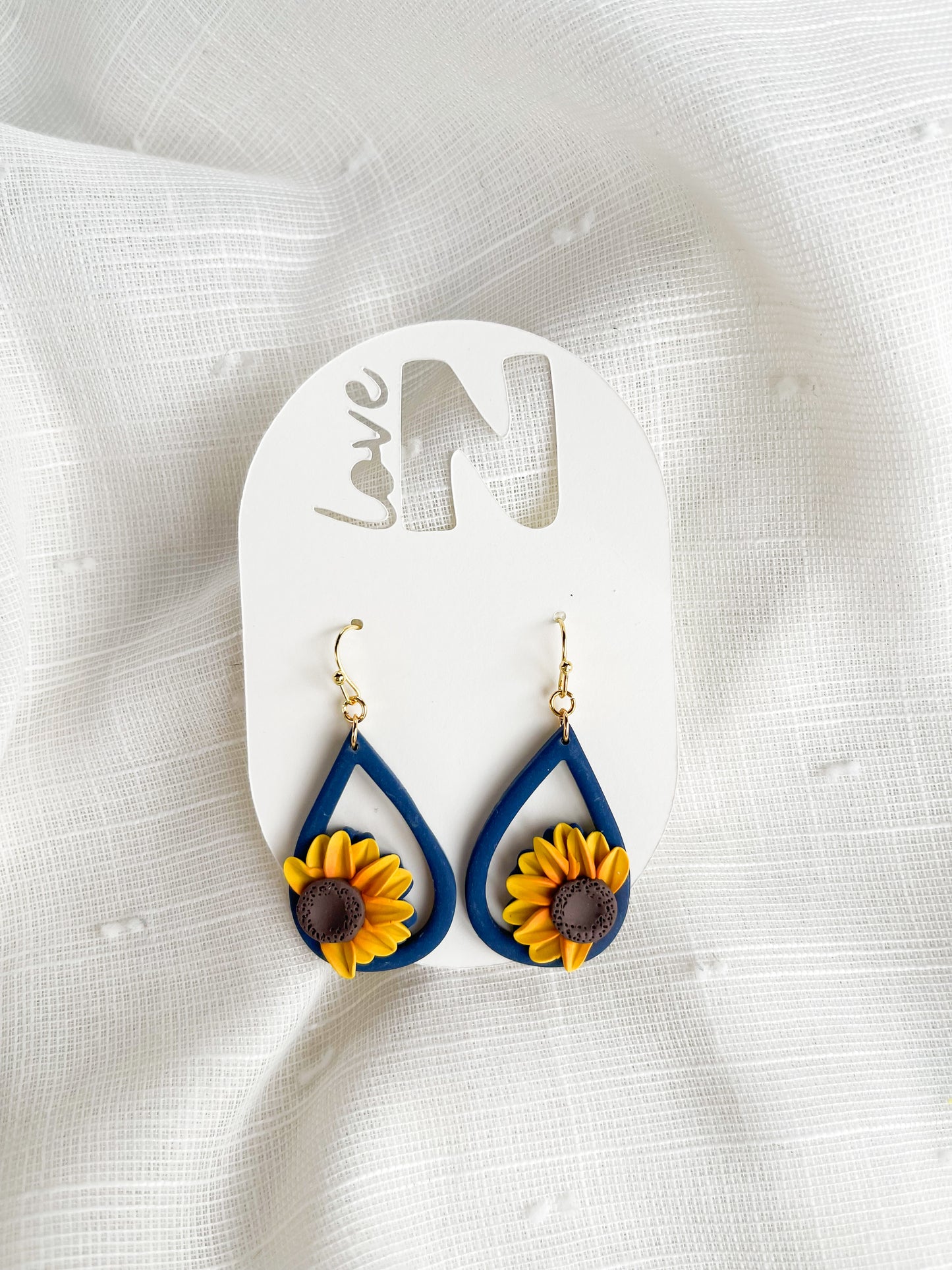 Sunflower Teardrop Dangles