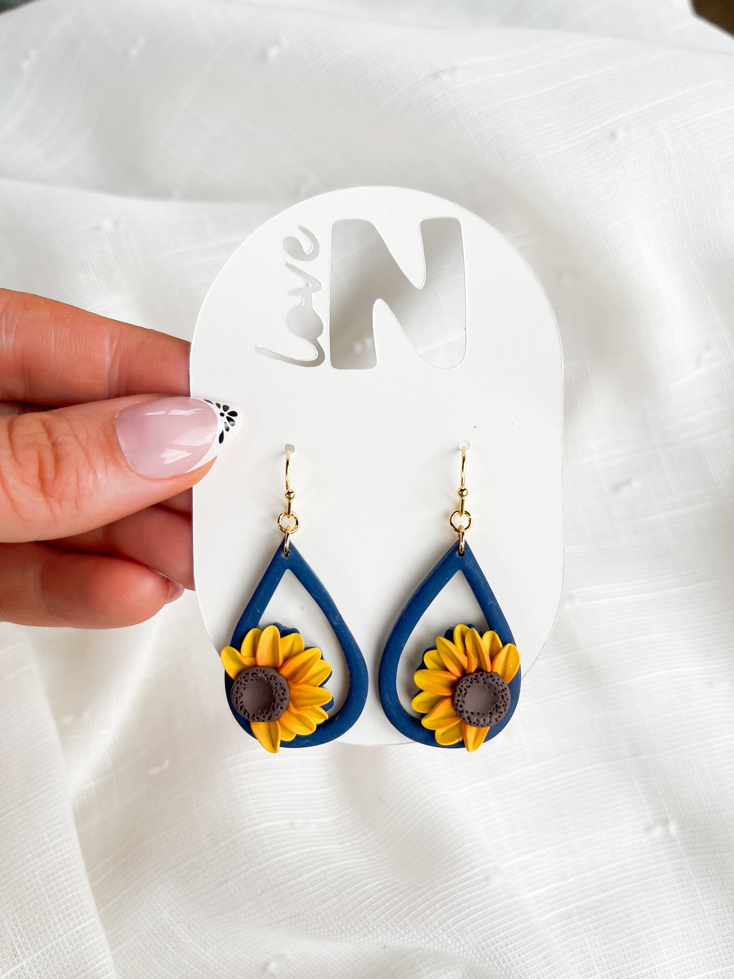 Sunflower Teardrop Dangles