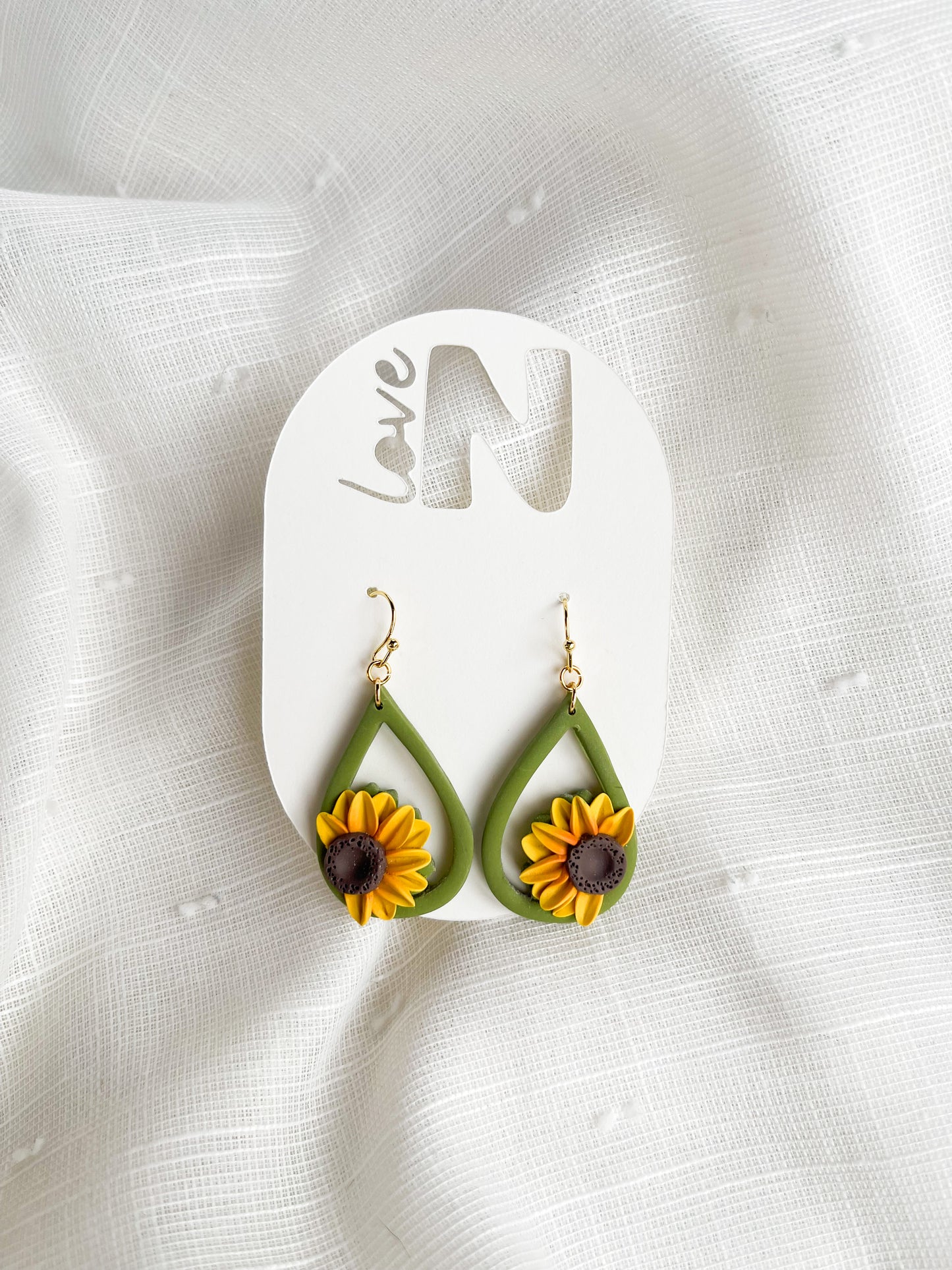 Sunflower Teardrop Dangles