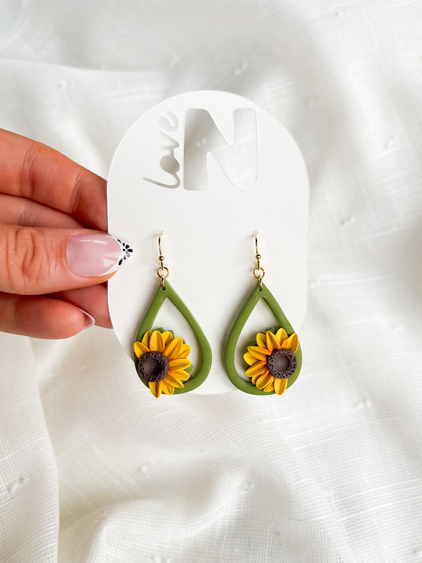 Sunflower Teardrop Dangles