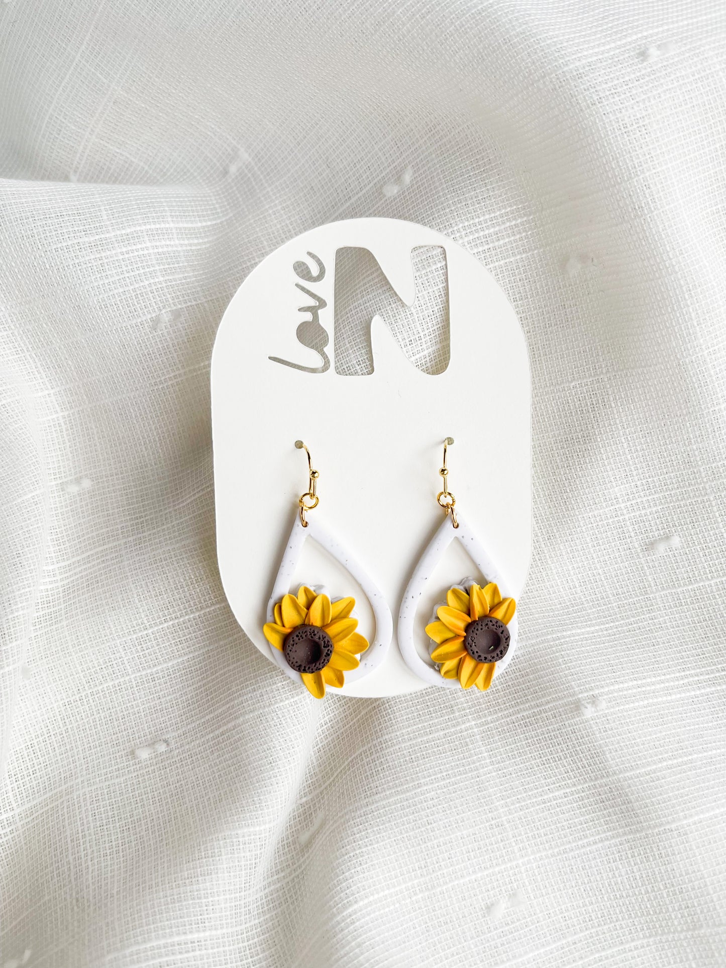 Sunflower Teardrop Dangles