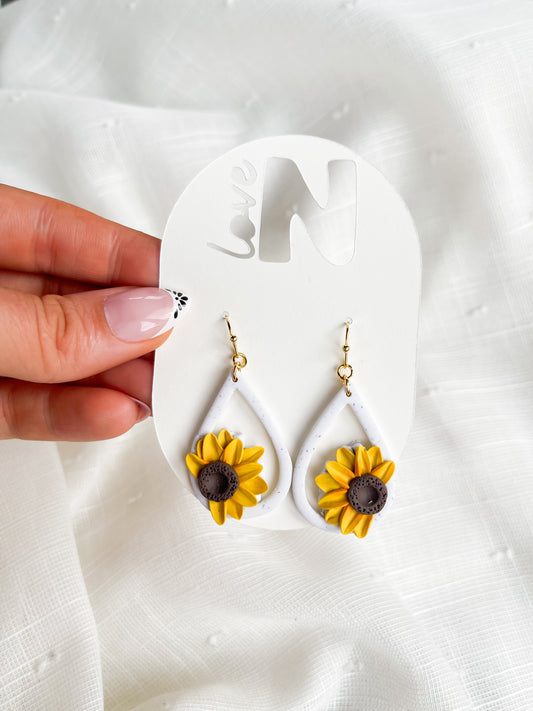 Sunflower Teardrop Dangles
