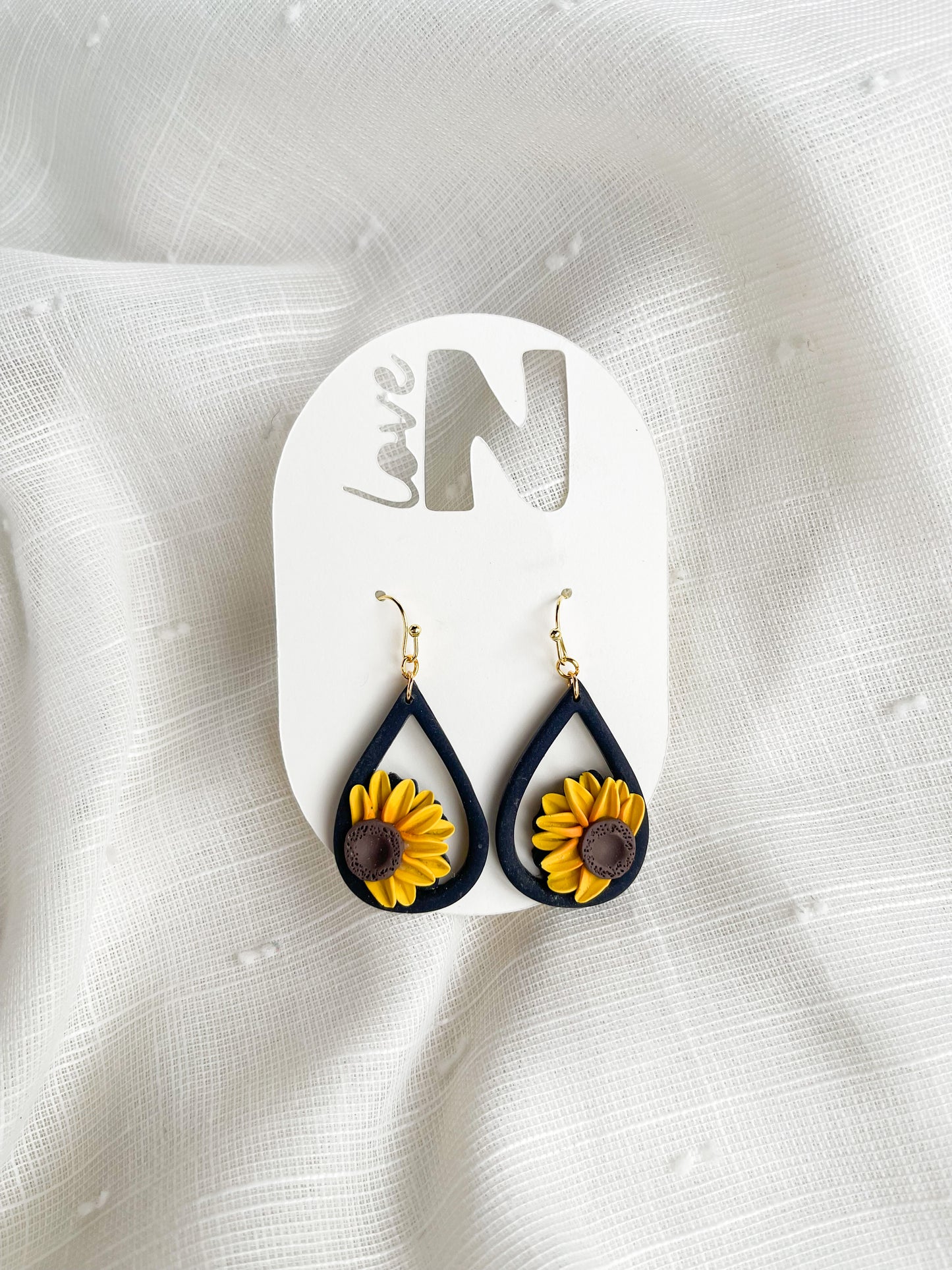 Sunflower Teardrop Dangles