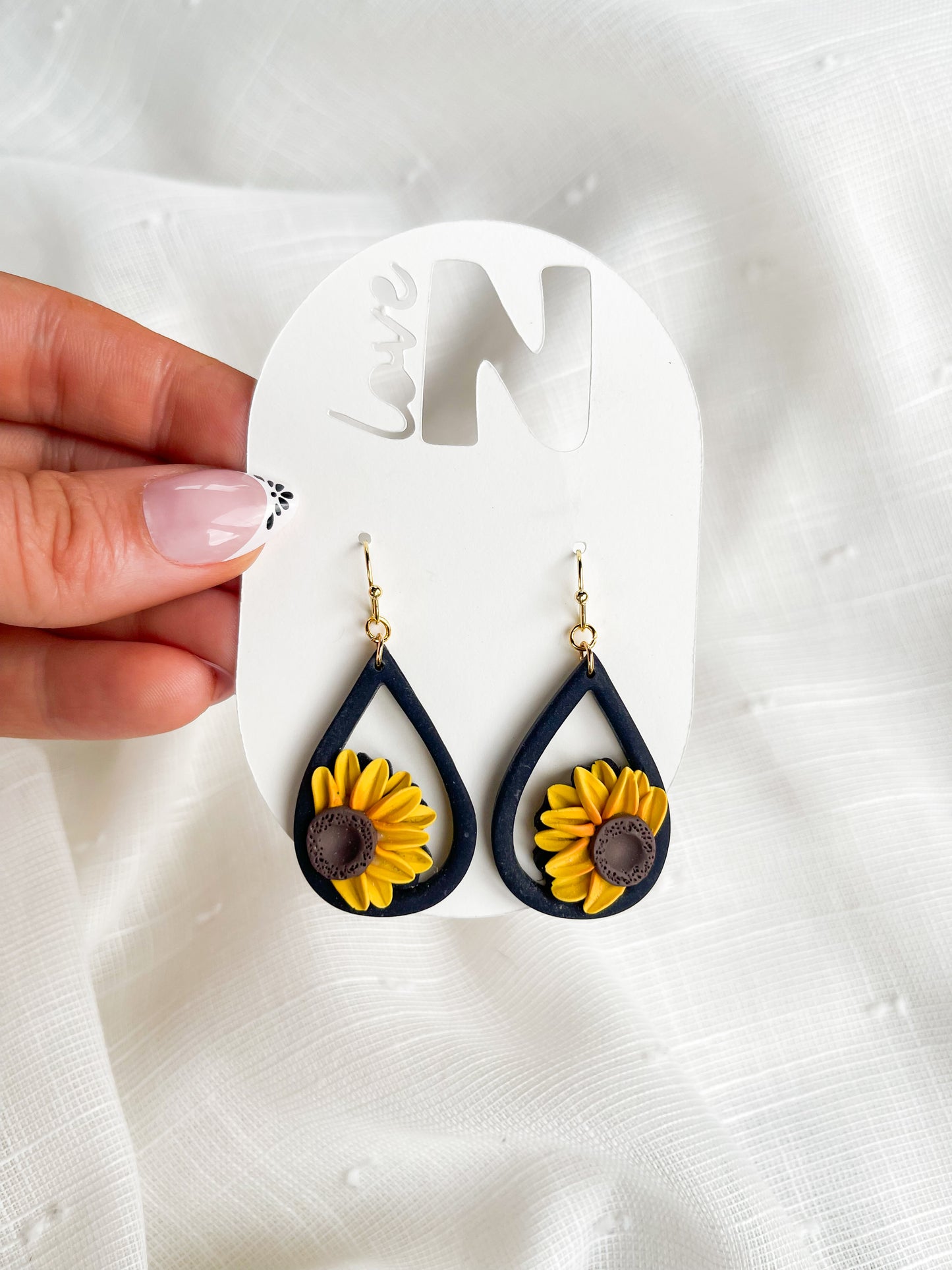 Sunflower Teardrop Dangles