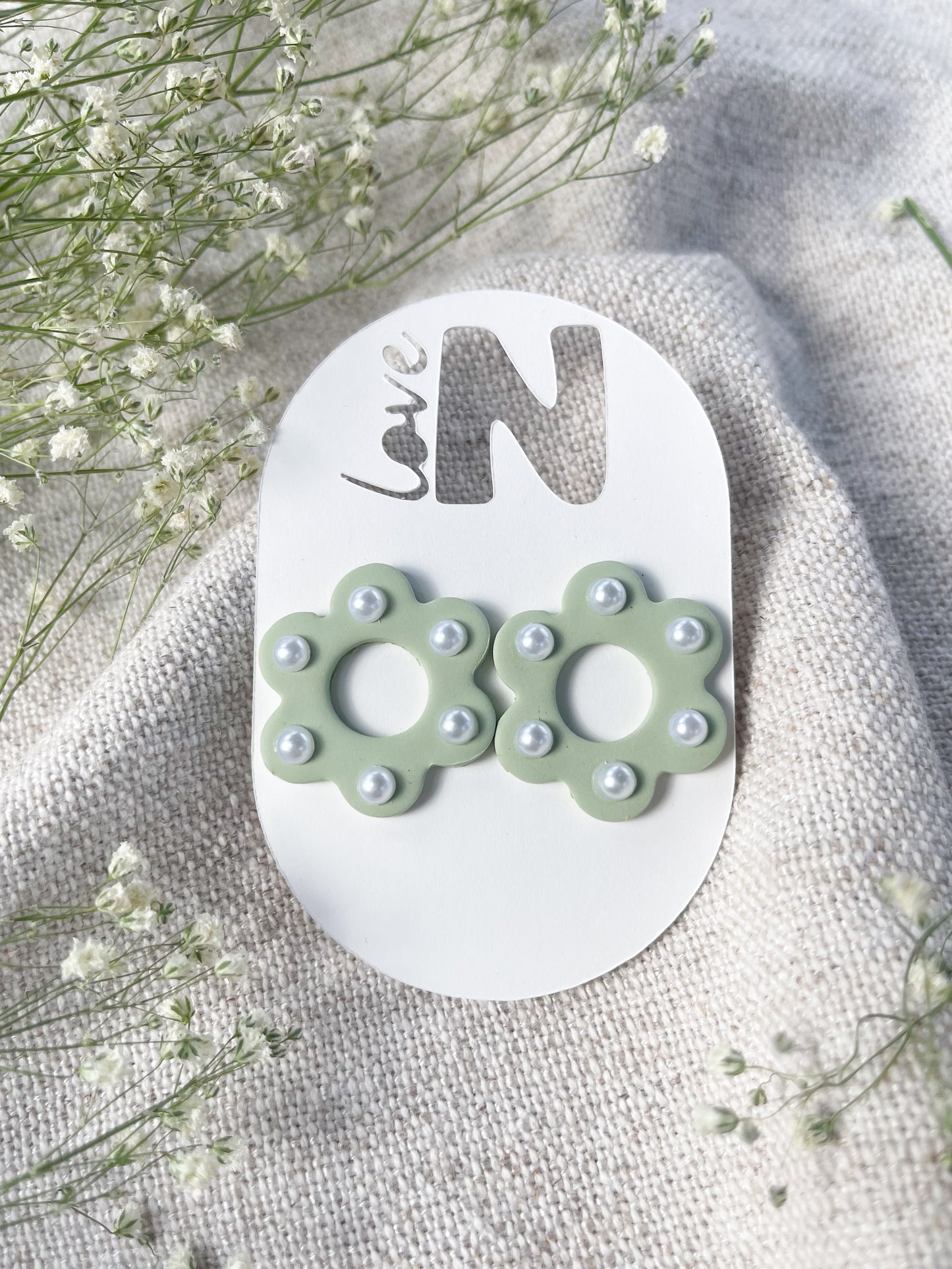 Pearl + Flower Statement Stud