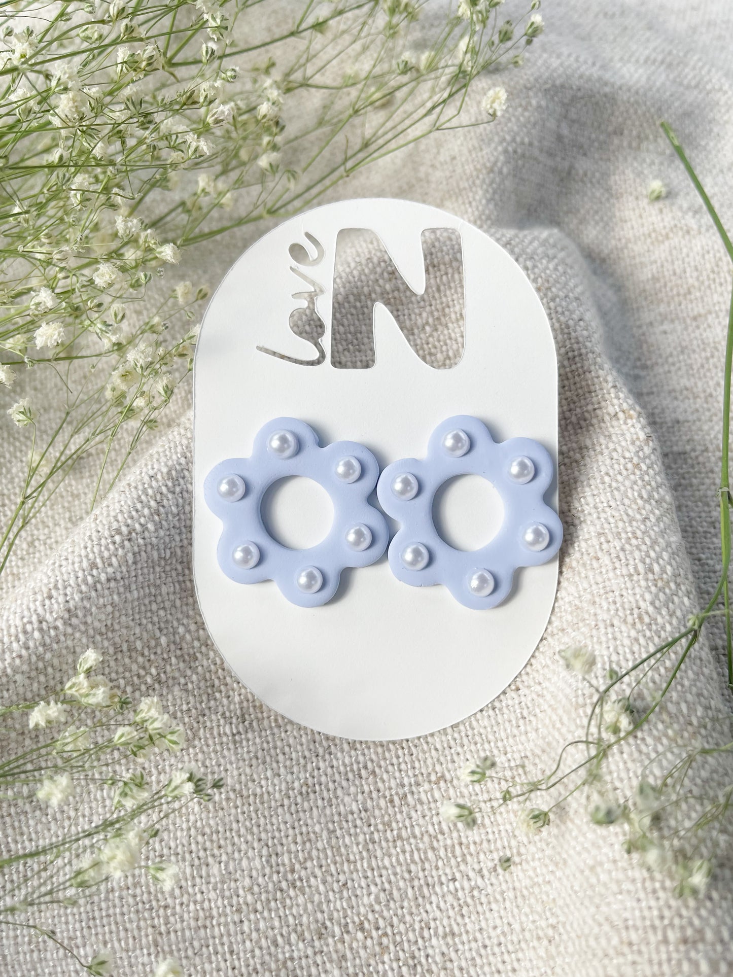 Pearl + Flower Statement Stud