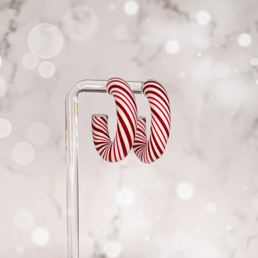 Large Candy Cane Hoops