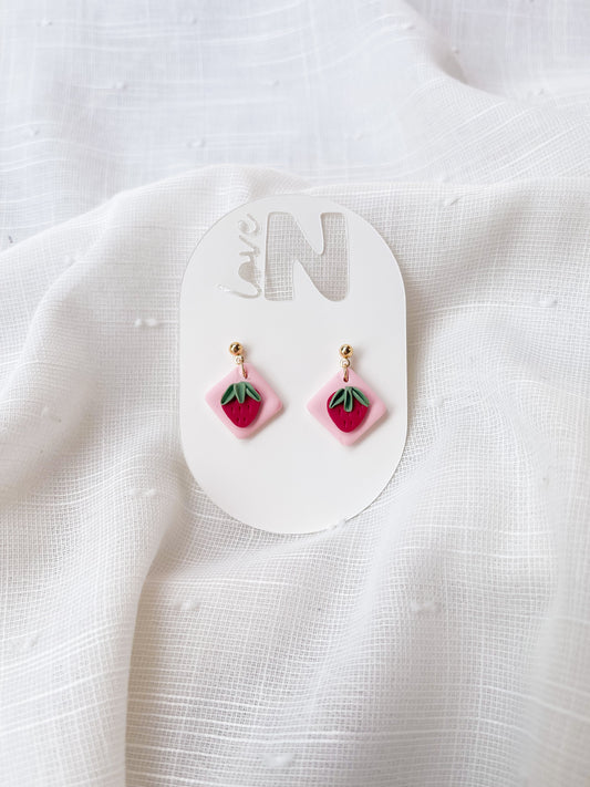 Strawberry Diamond Dangles