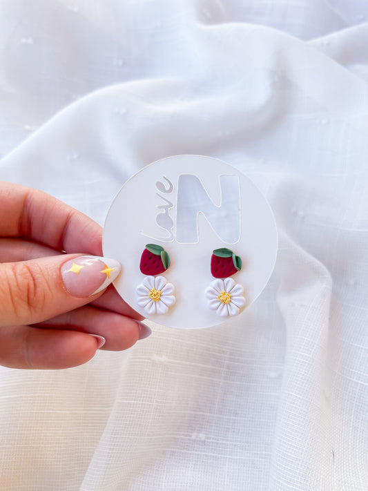 Strawberry + Daisy Mini Stud Pack