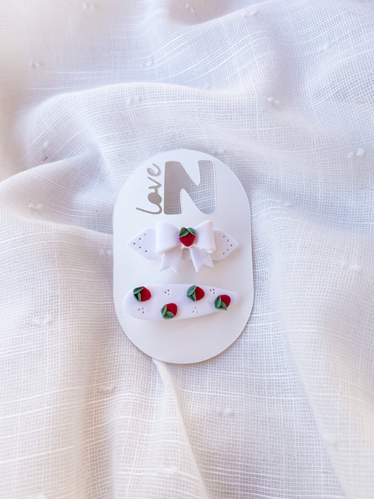 Strawberry Hair Clip Set