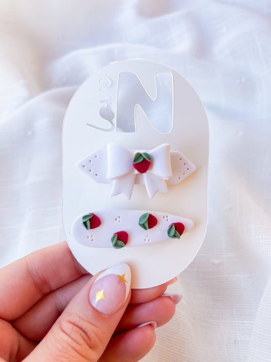 Strawberry Hair Clip Set