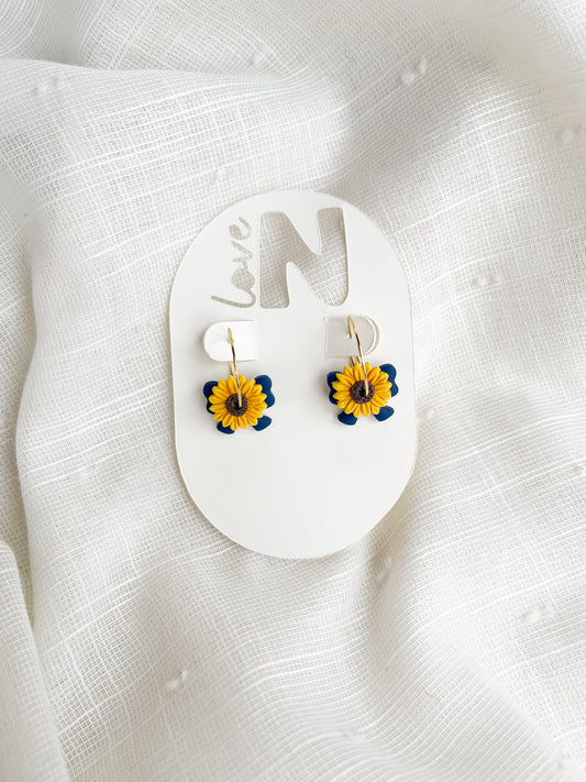 Sunflower Bow Hoops