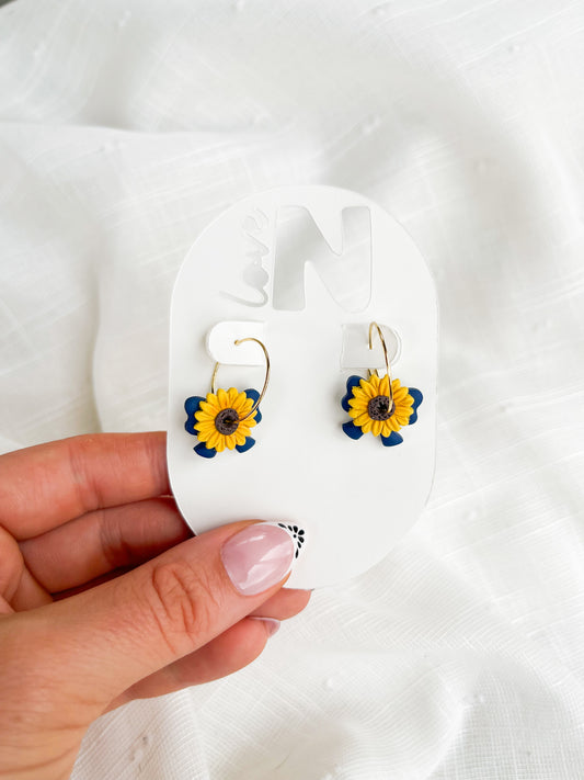 Sunflower Bow Hoops