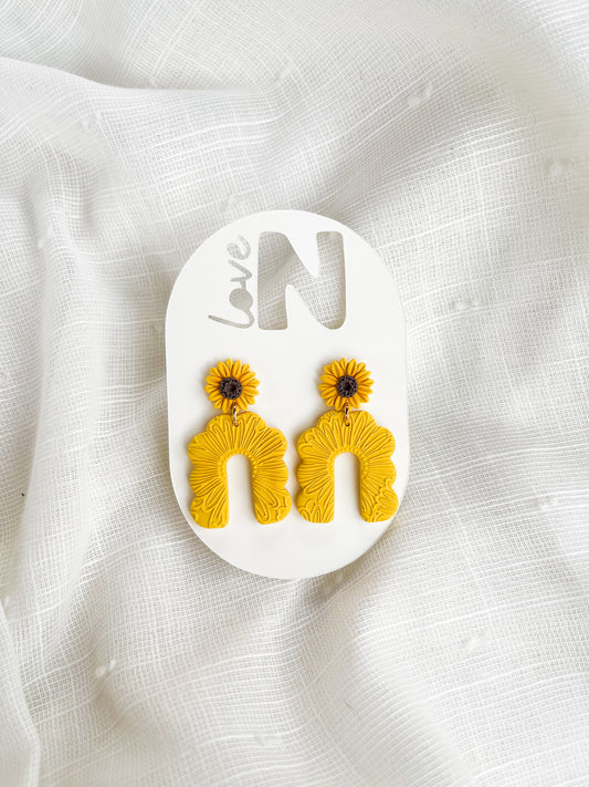 Sunflower Scallop Dangles