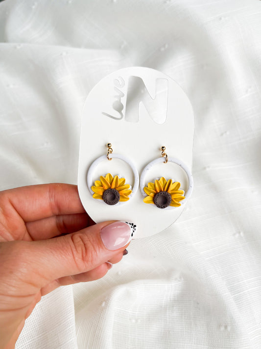 Sunflower Circle Dangles