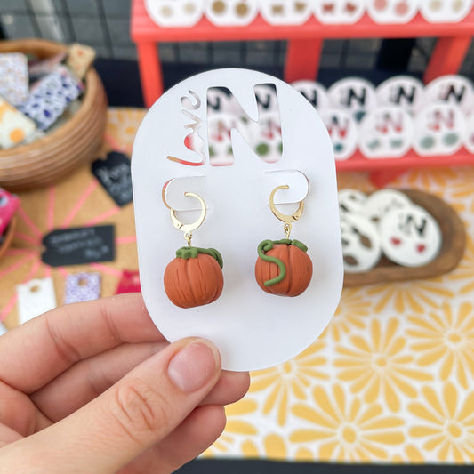 Pumpkin Charm Huggies