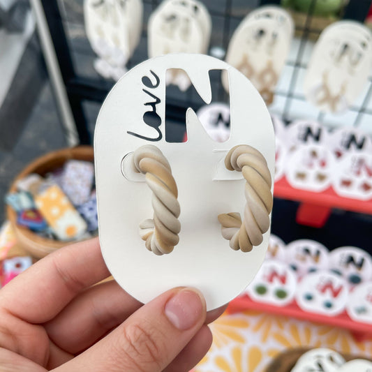 Latte Swirl Twisty Hoops