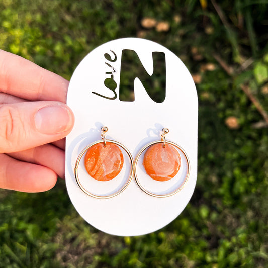 Pumpkin Swirl Medallion Dangles
