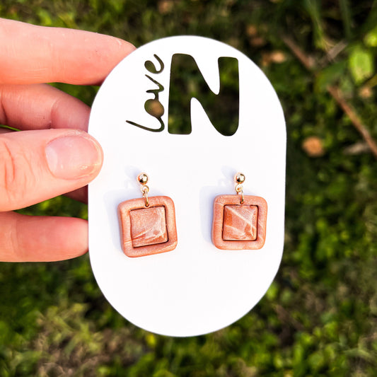 Copper Cinnamon Swirl Dangles
