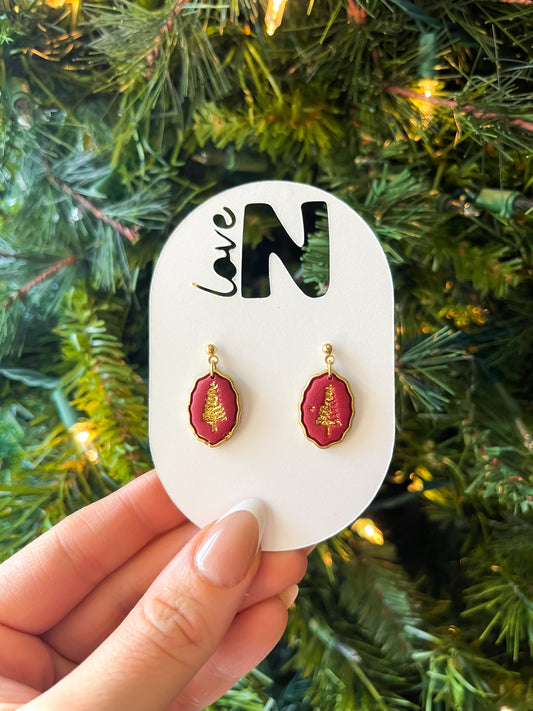 Gold Leaf Christmas Stamp Dangle