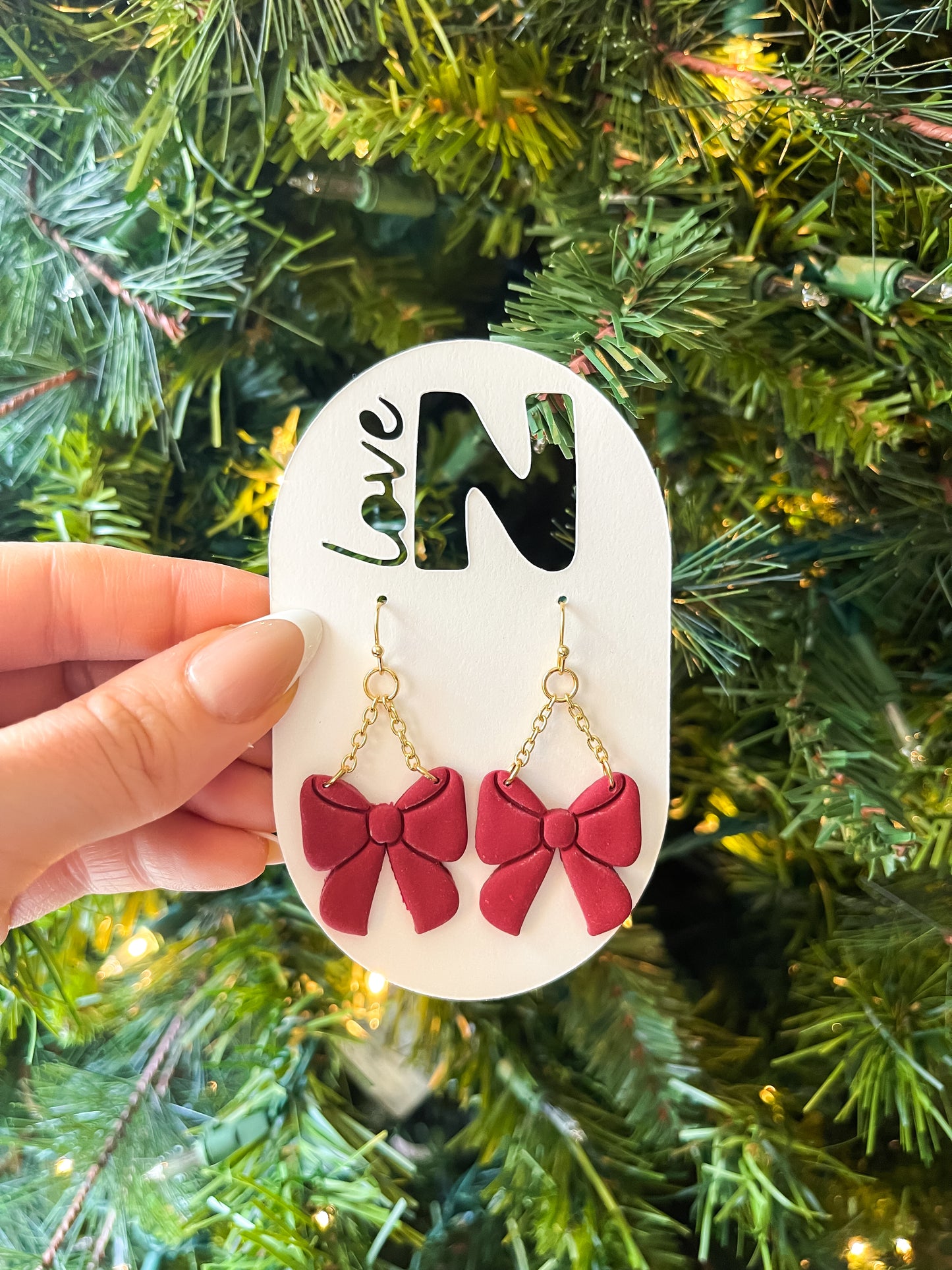 Statement Holiday Bow Dangles