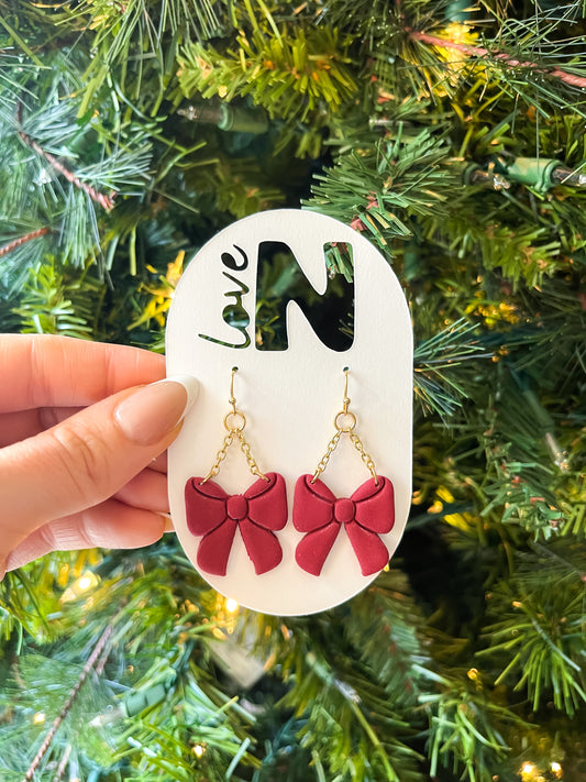 Statement Holiday Bow Dangles