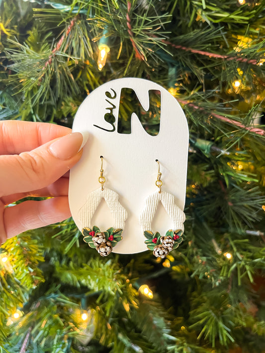 Statement Pinecone Floral Dangles