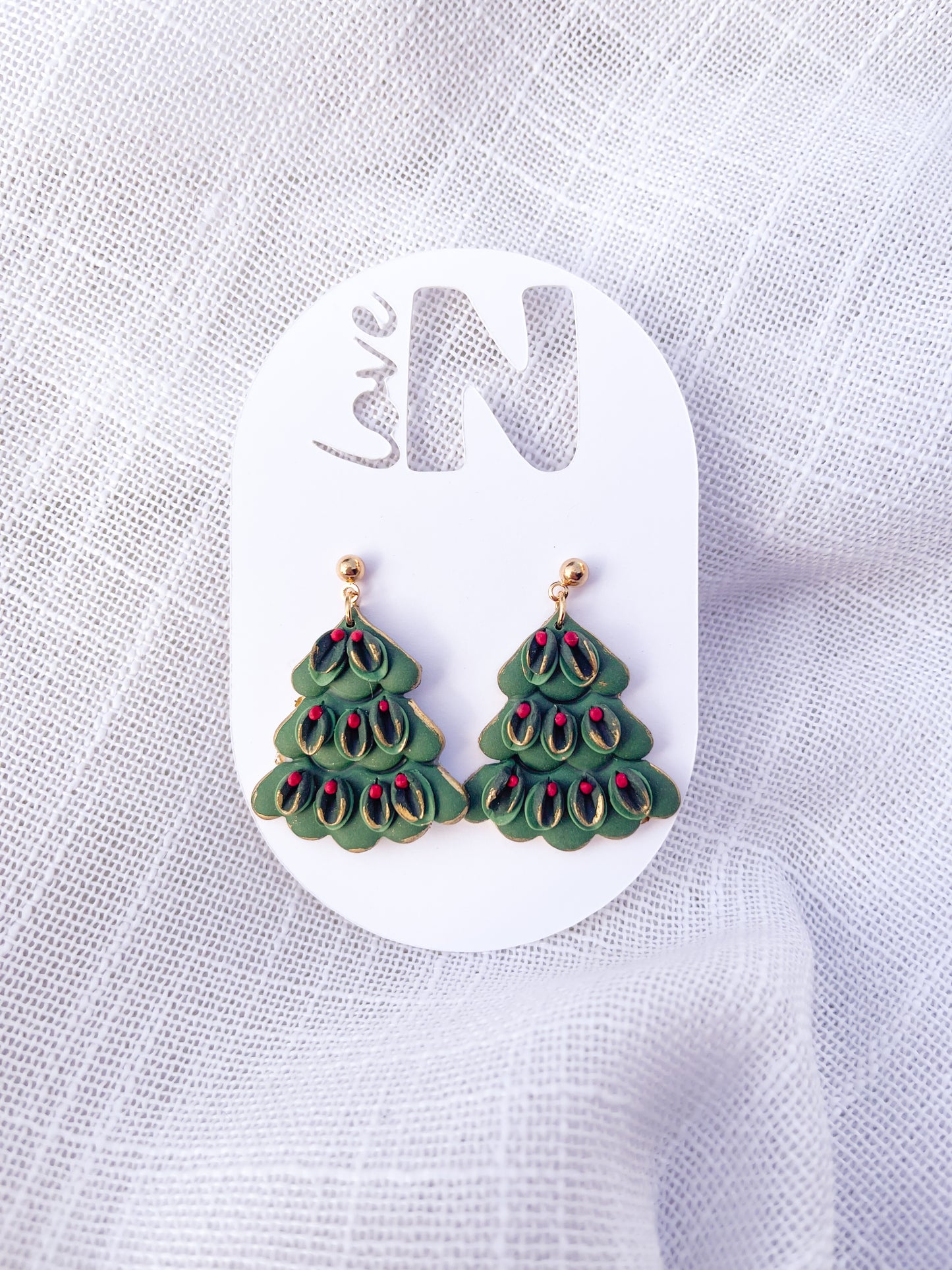 Statement Floral Christmas Tree Dangles