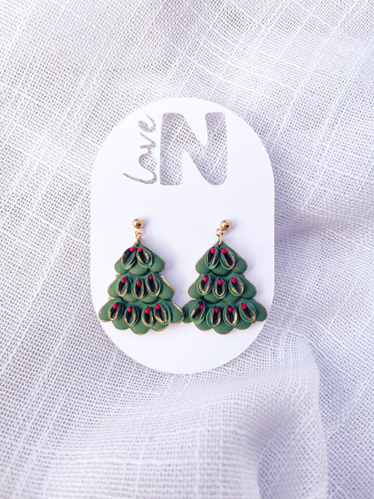 Statement Floral Christmas Tree Dangles