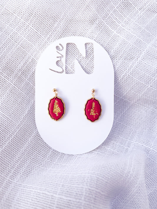 Gold Leaf Christmas Stamp Dangle