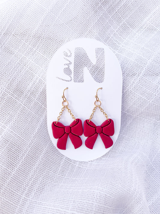 Statement Holiday Bow Dangles