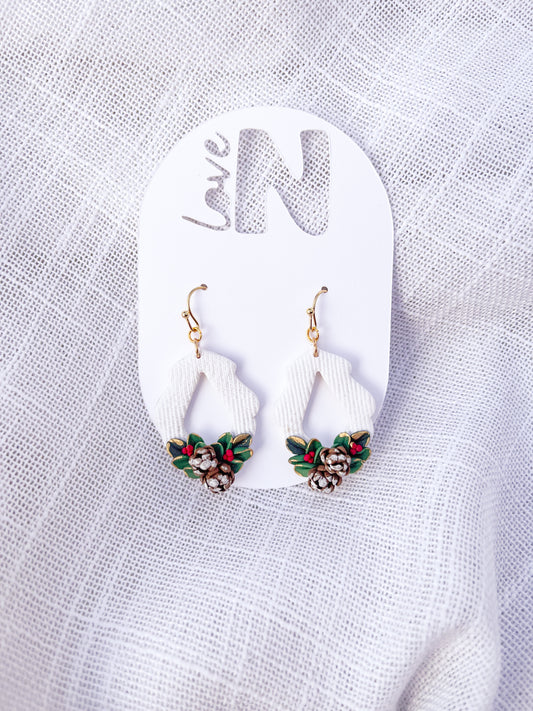 Statement Pinecone Floral Dangles
