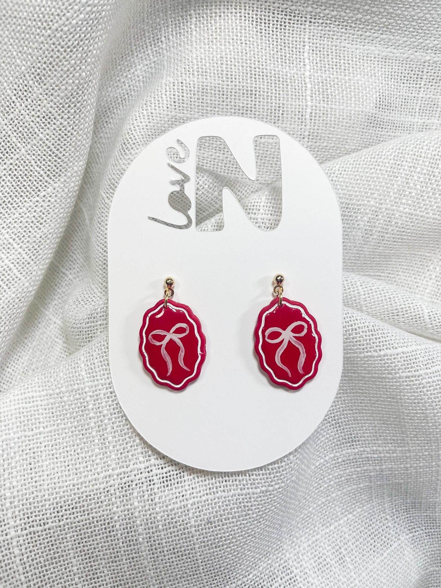 Pretty Christmas Bow Dangles