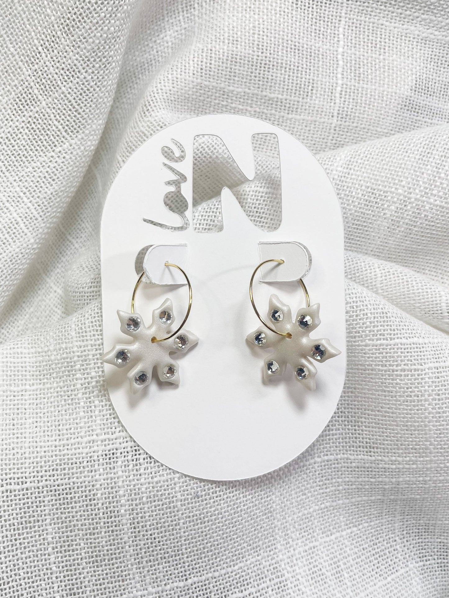 Sparkle Snowflake Hoops