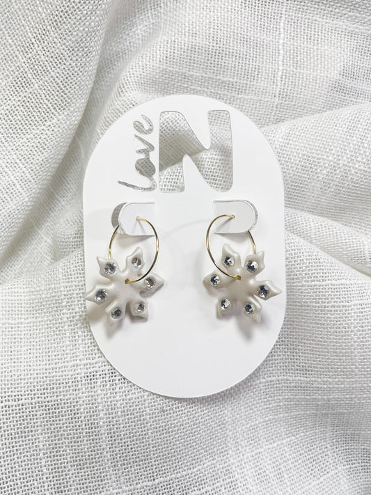 Sparkle Snowflake Hoops