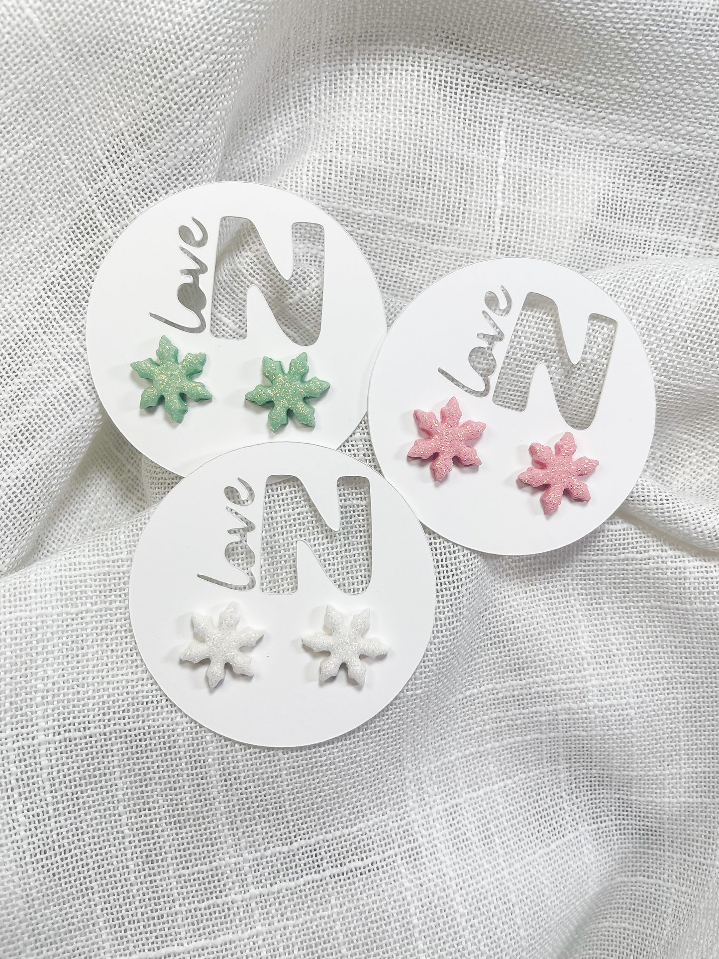 Shimmer Snowflake Studs