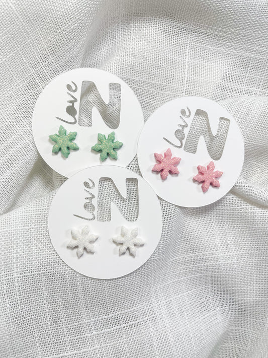 Shimmer Snowflake Studs