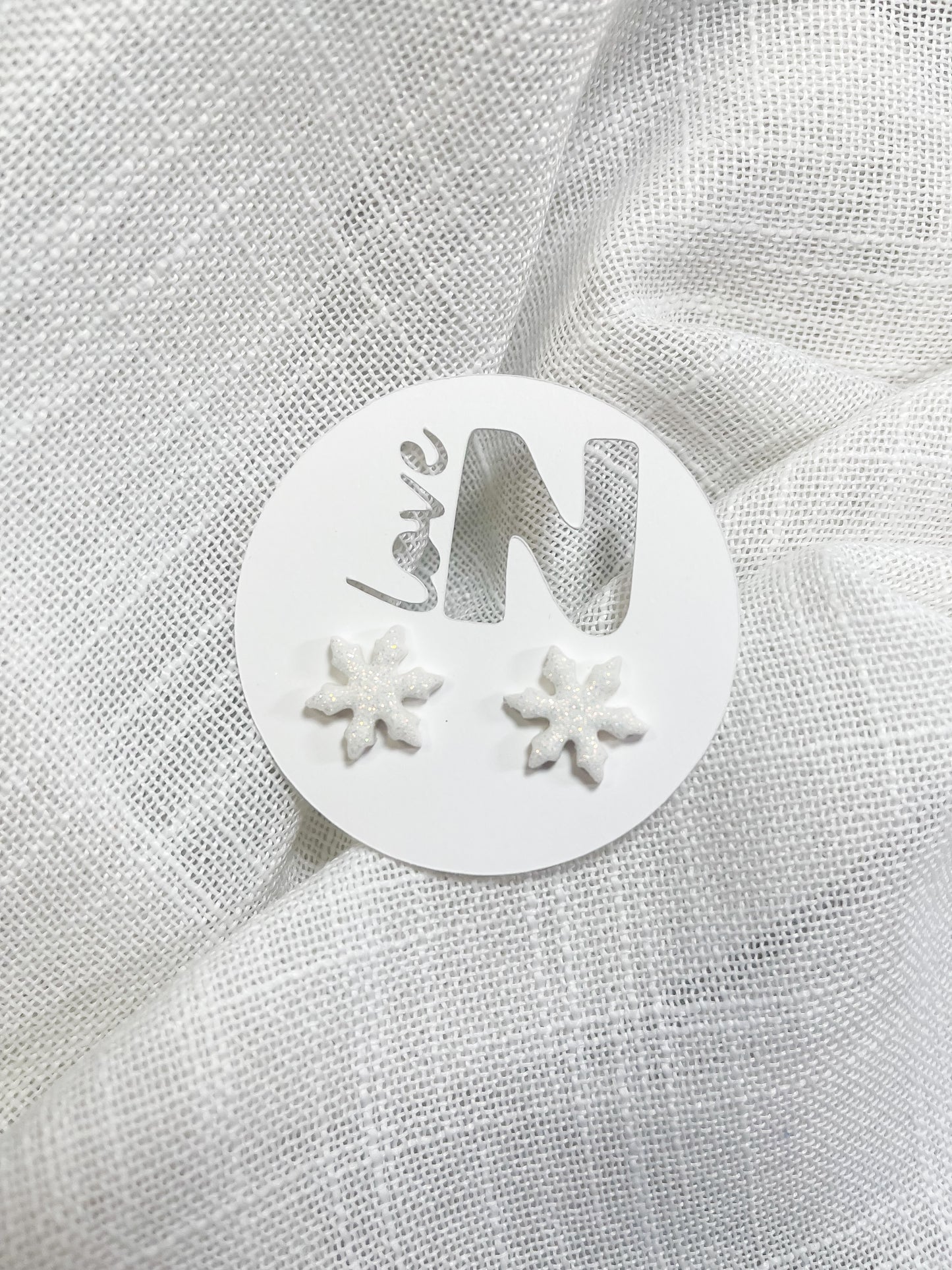 Shimmer Snowflake Studs